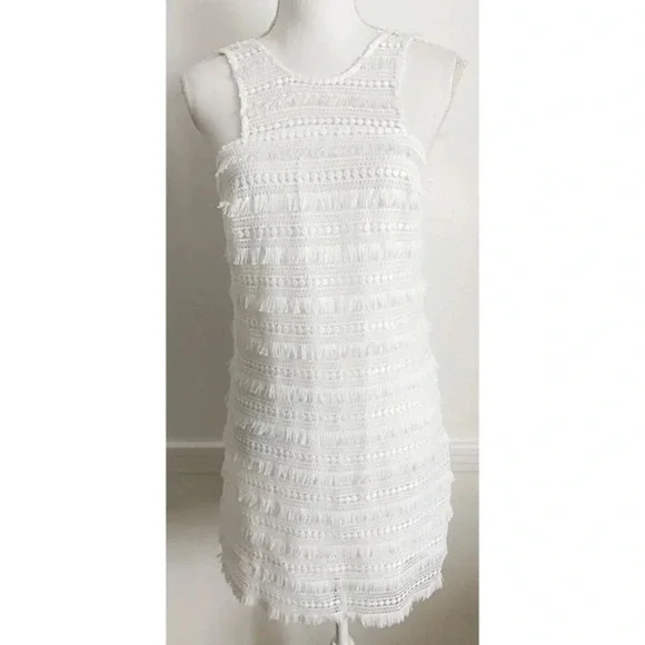 Ali & Jay • Cocktails at Craigs White Fringe Dress - Picture 6 of 12